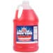 A red plastic jug of Carnival King Cotton Candy Snow Cone Syrup with a white label.