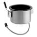 A silver stainless steel Carnival King 12 oz. popcorn kettle pot with a hose attached.