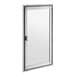 A white rectangular stainless steel door with a glass panel.