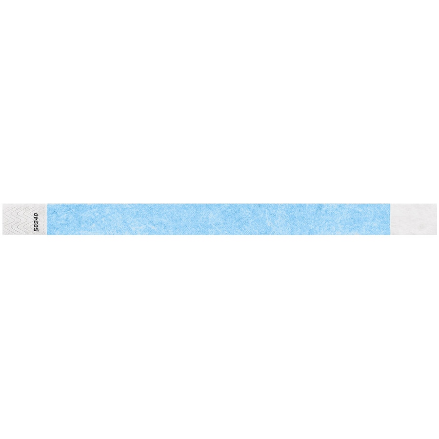 Light Blue Disposable Tyvek® Customizable Wristband 3/4" x 10" - 500/Bag