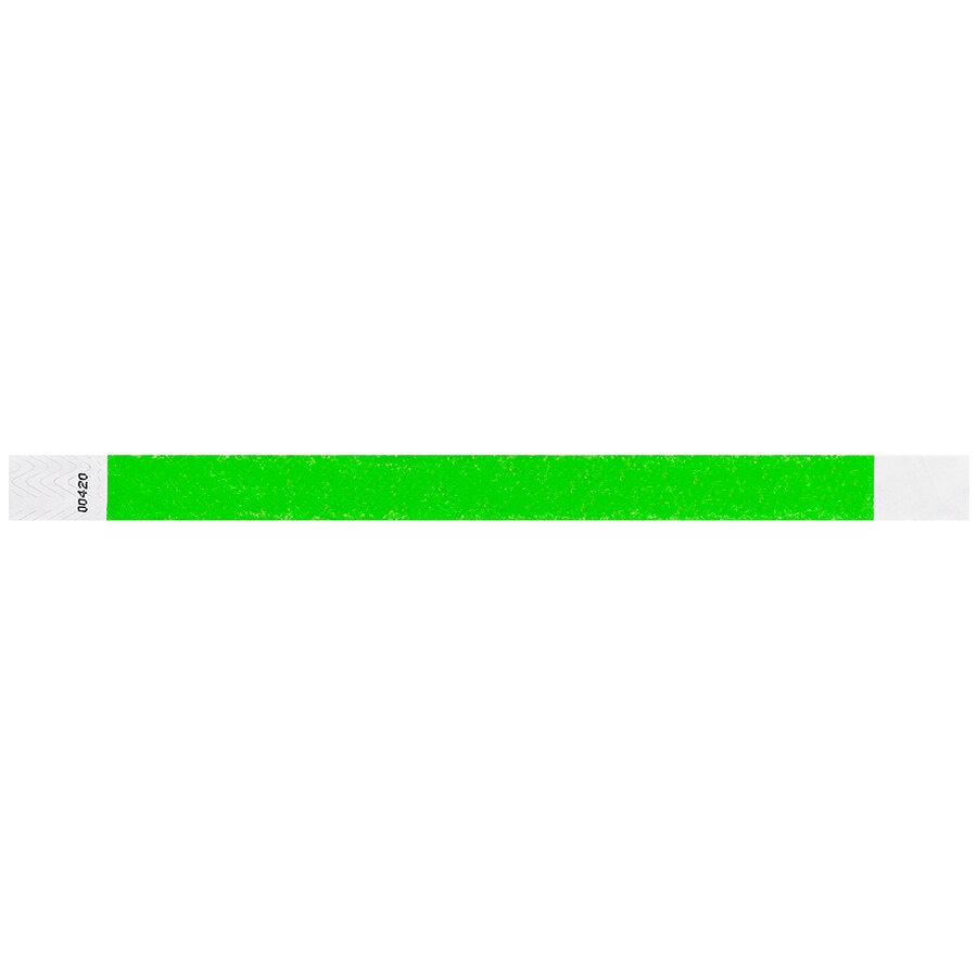 Neon Green Disposable Tyvek® Customizable Wristband 3/4" x 10" - 500/Bag