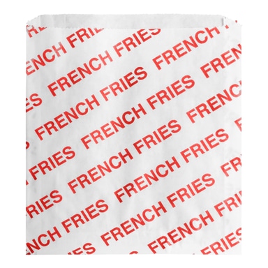 6" x 3/4" x 6 1/2" Extra Large Printed French Fry Bag - 2000/Case