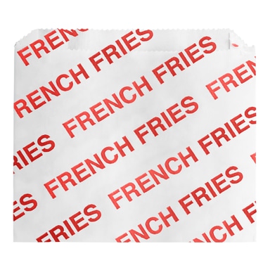 5" x 1" x 4" Large Printed French Fry Bag - 2000/Case