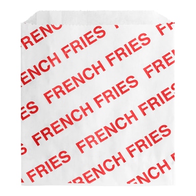 5" x 4" Medium Printed French Fry Bag - 2000/Case