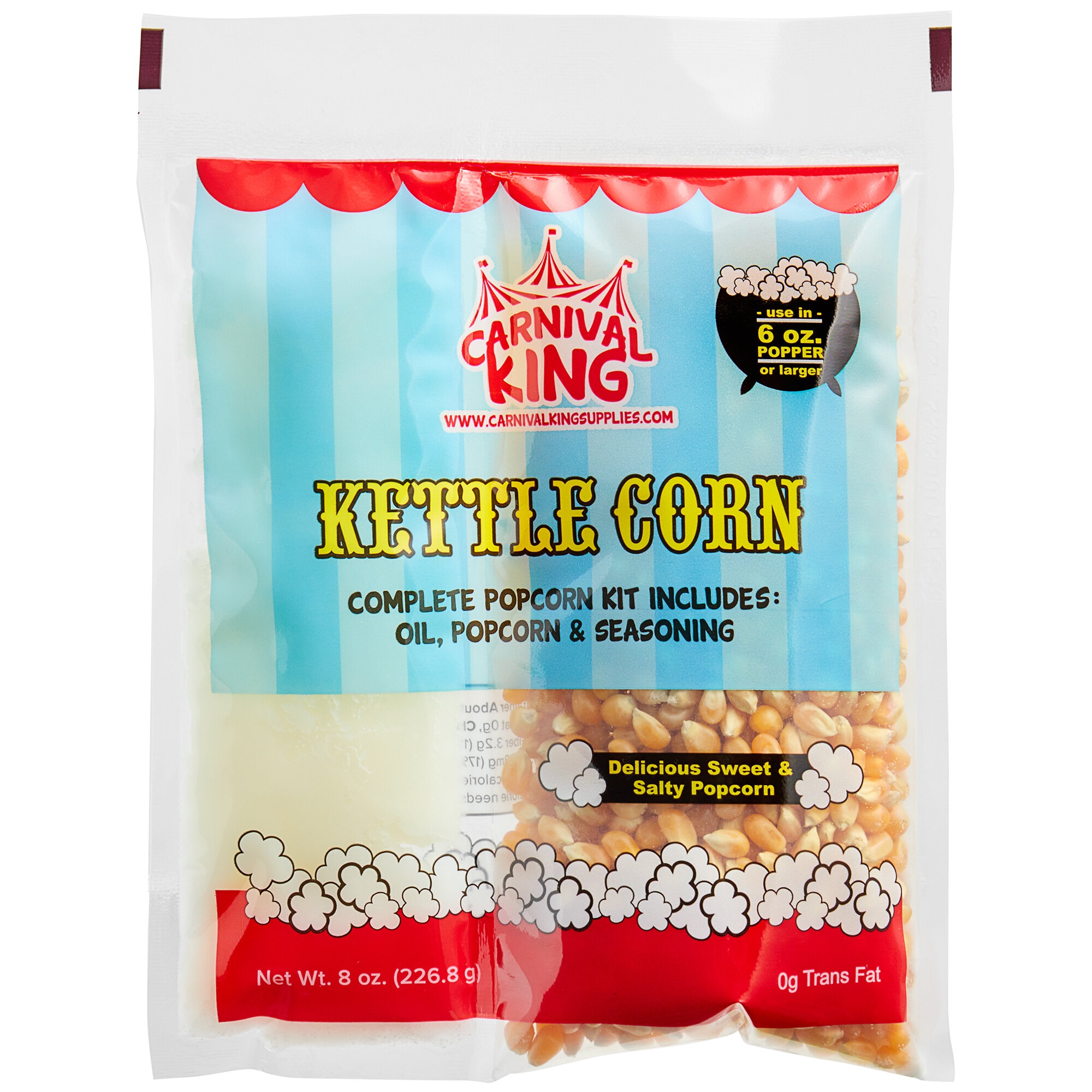 All-In-One Kettle Corn Popcorn Kit for 6 oz. Popper - 24/Case