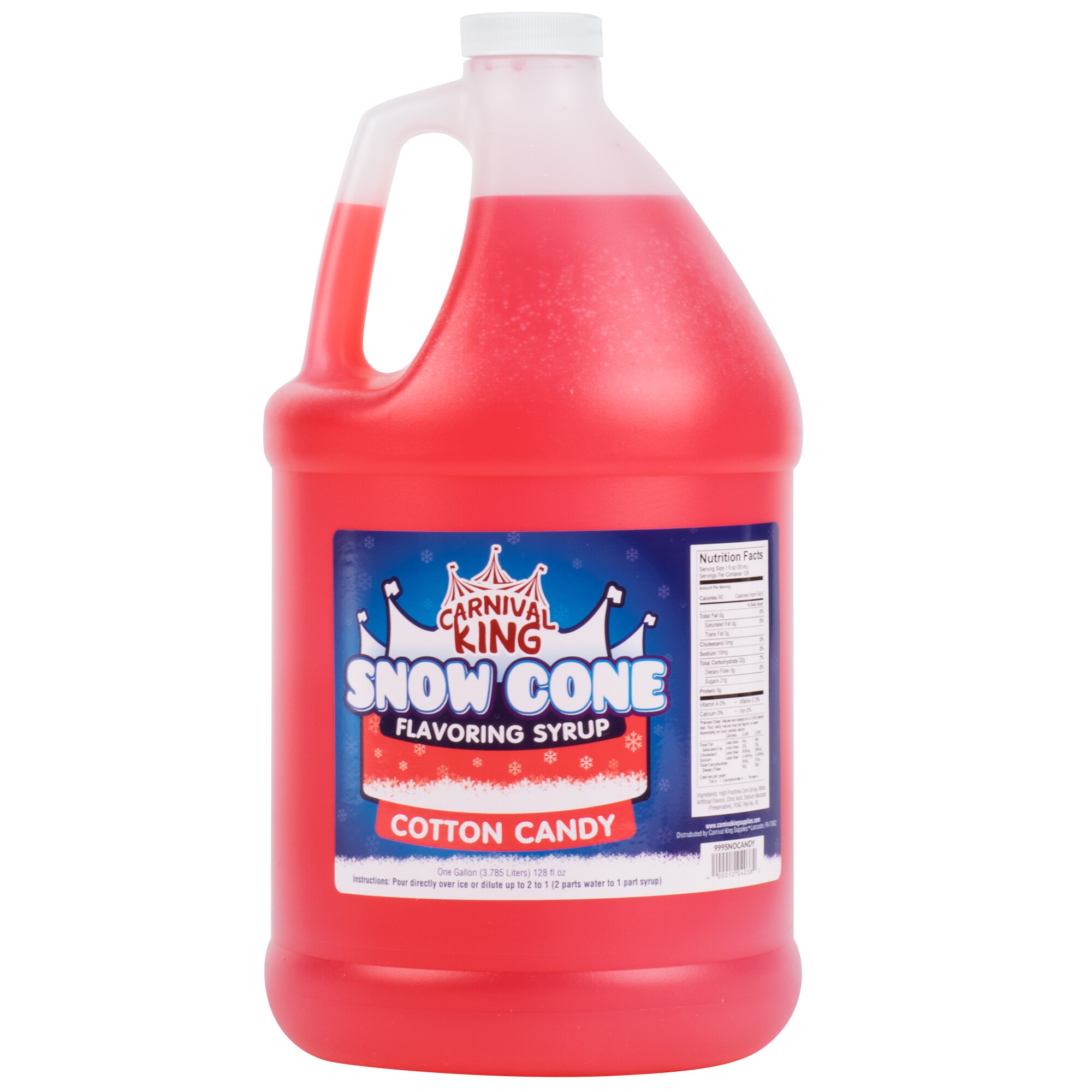 1 Gallon Cotton Candy Snow Cone Syrup - 4/Case