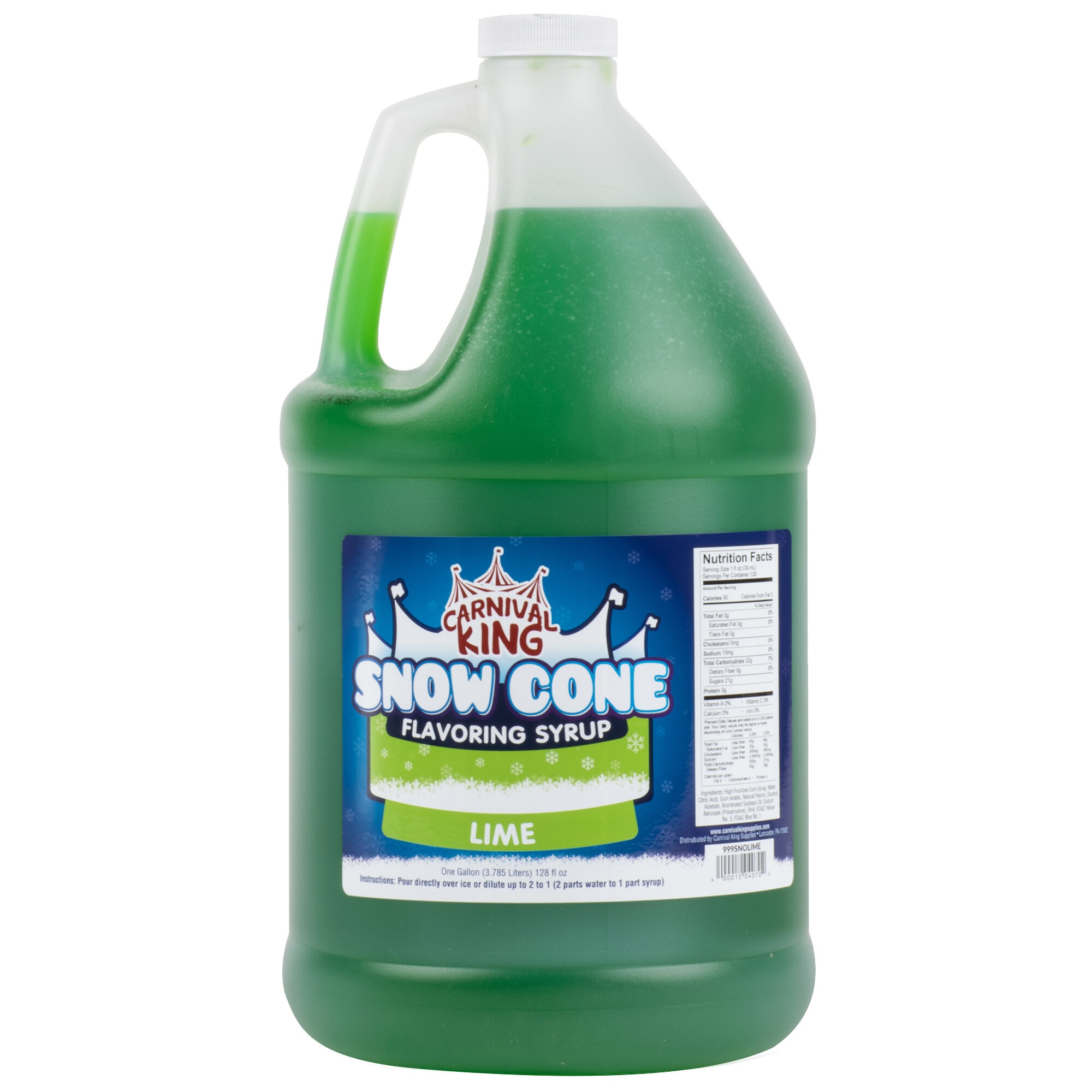 1 Gallon Lime Snow Cone Syrup - 4/Case