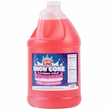 1 Gallon Pink Lemonade Snow Cone Syrup - 4/Case