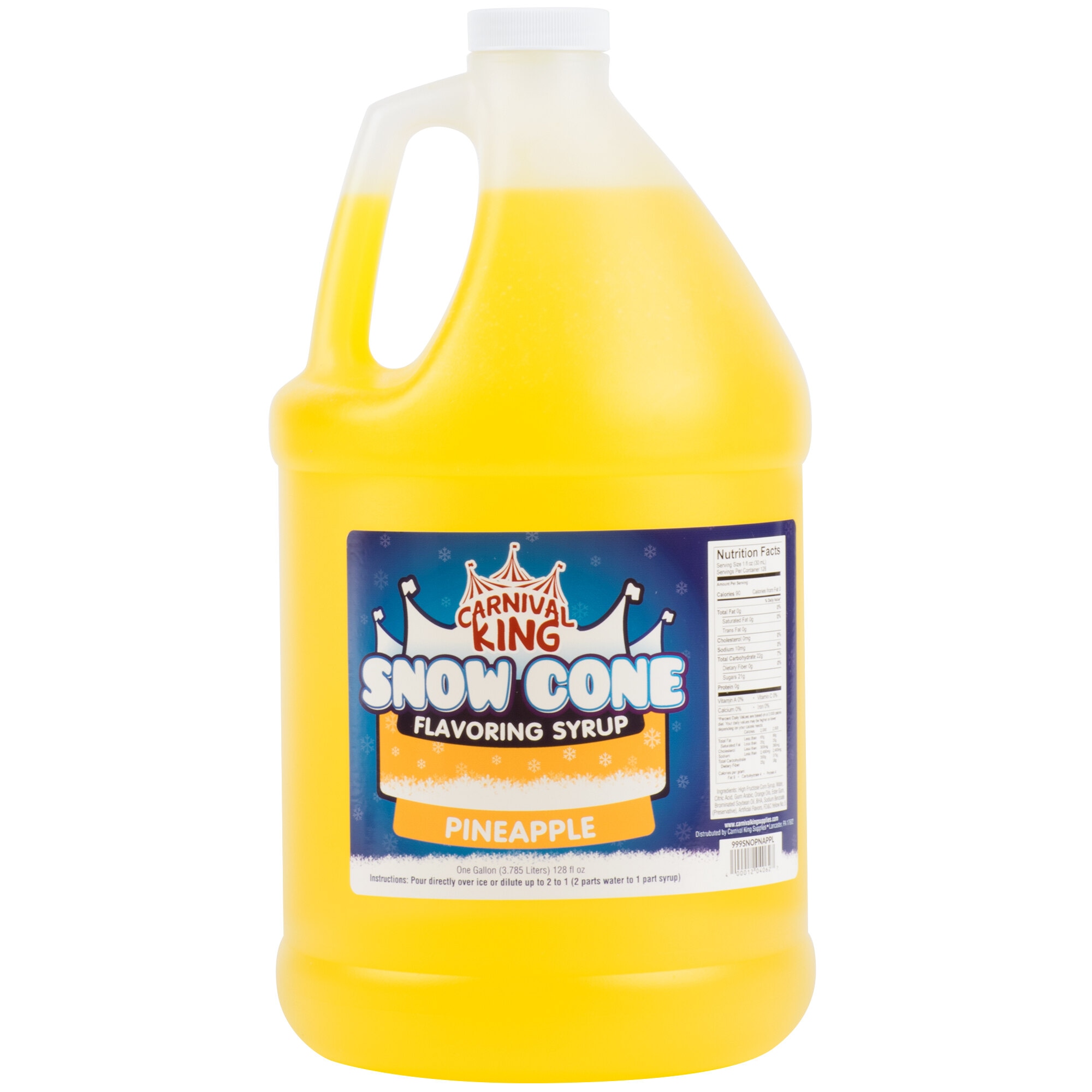 1 Gallon Pineapple Snow Cone Syrup - 4/Case