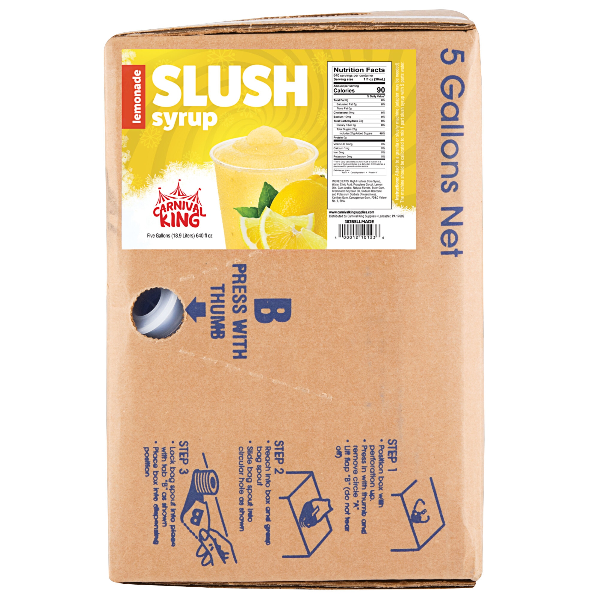 5 Gallon Bag in Box Lemonade Slushy 5:1 Concentrate