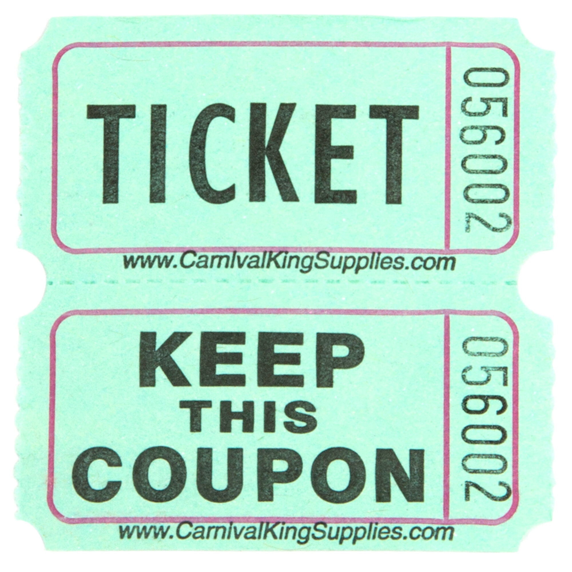 Green 2-Part Customizable Raffle Tickets - 2000/Roll