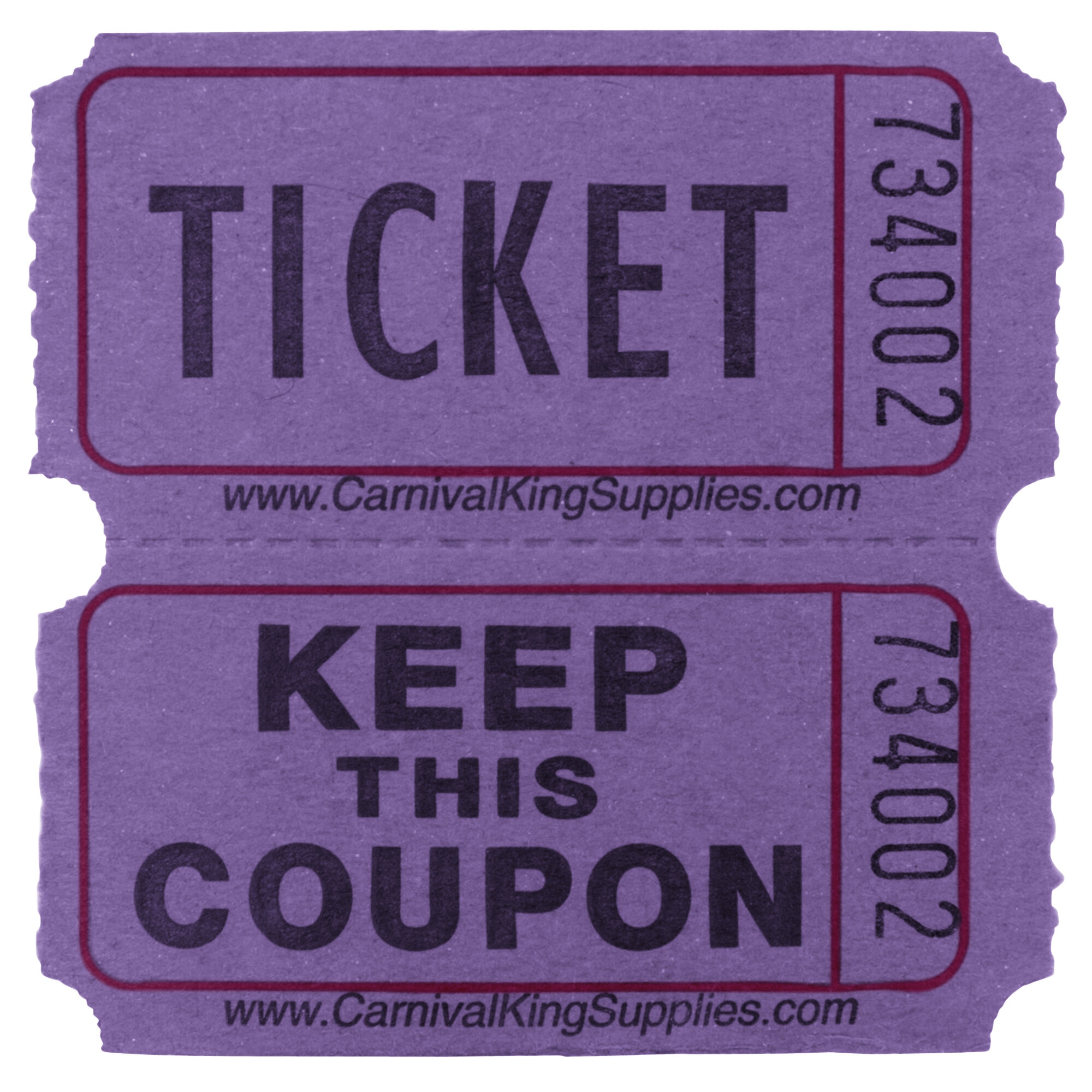 Purple 2-Part Customizable Raffle Tickets - 2000/Roll