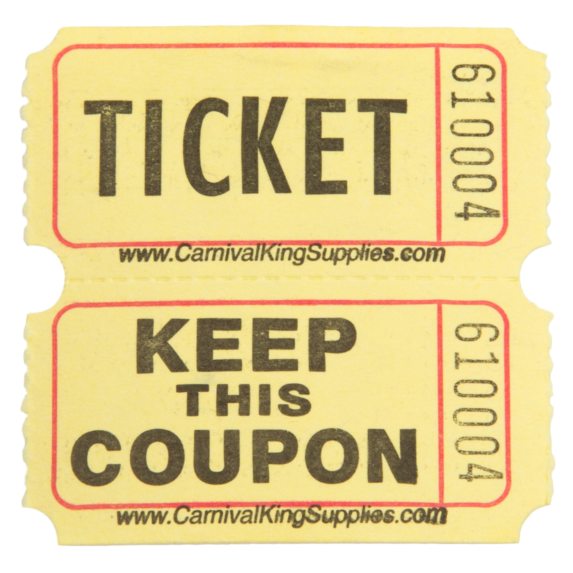 Yellow 2-Part Customizable Raffle Tickets - 2,000/Roll