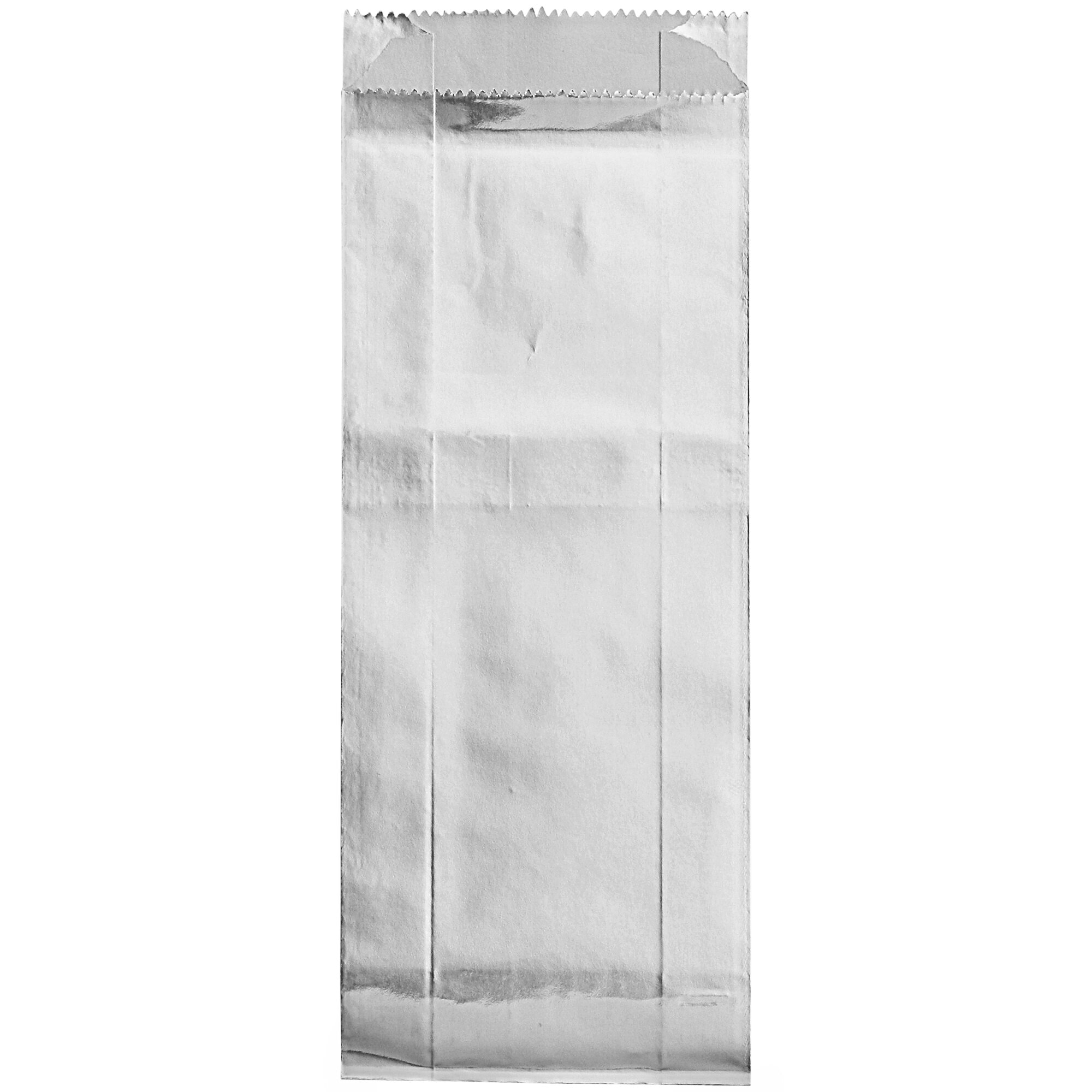 3 1/2" x 1 1/2" x 9" Unprinted Foil Hot Dog Bag - 1,000/Case