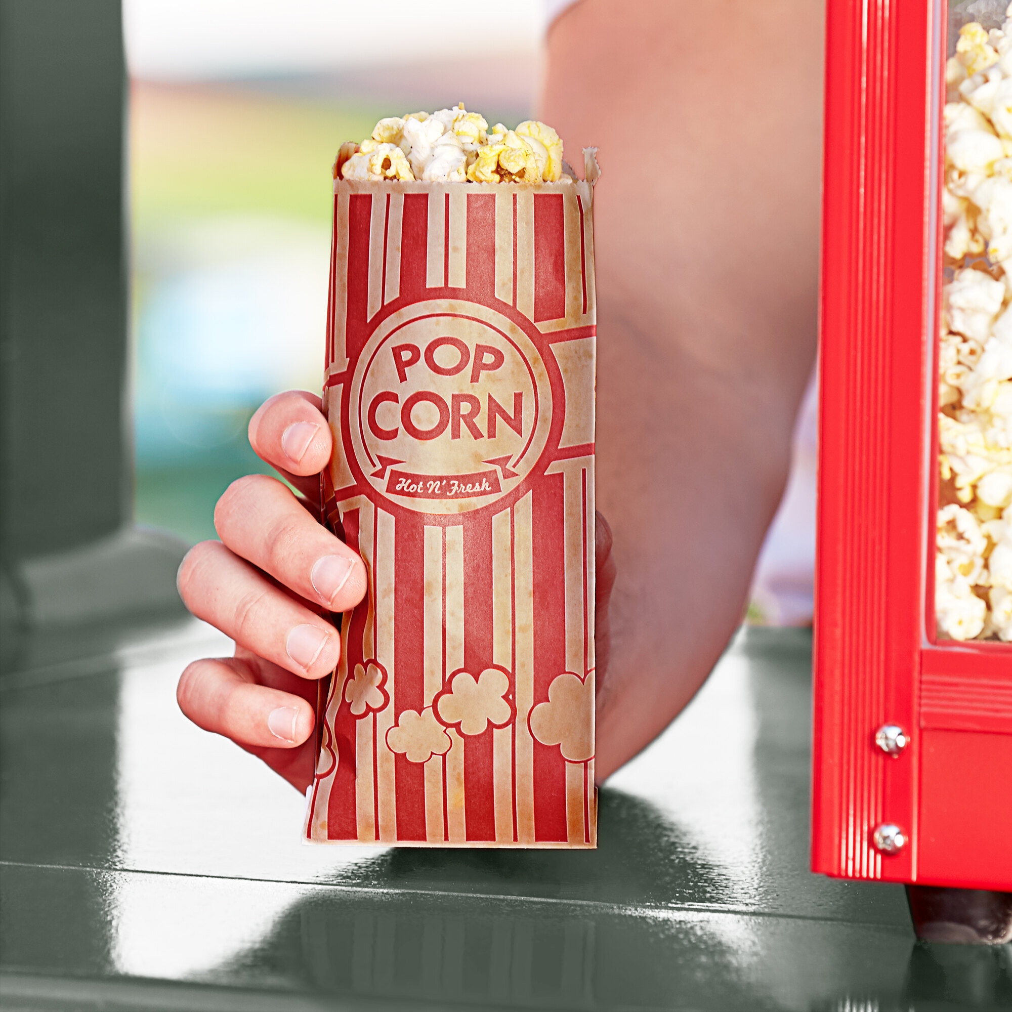 3" x 1 1/2" x 7" 0.6 oz. Kraft Popcorn Bag - 1000/Case