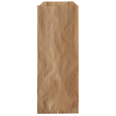 3 1/2" x 1 1/2" x 9" Plain Kraft Paper Hot Dog Bag - 1000/Case