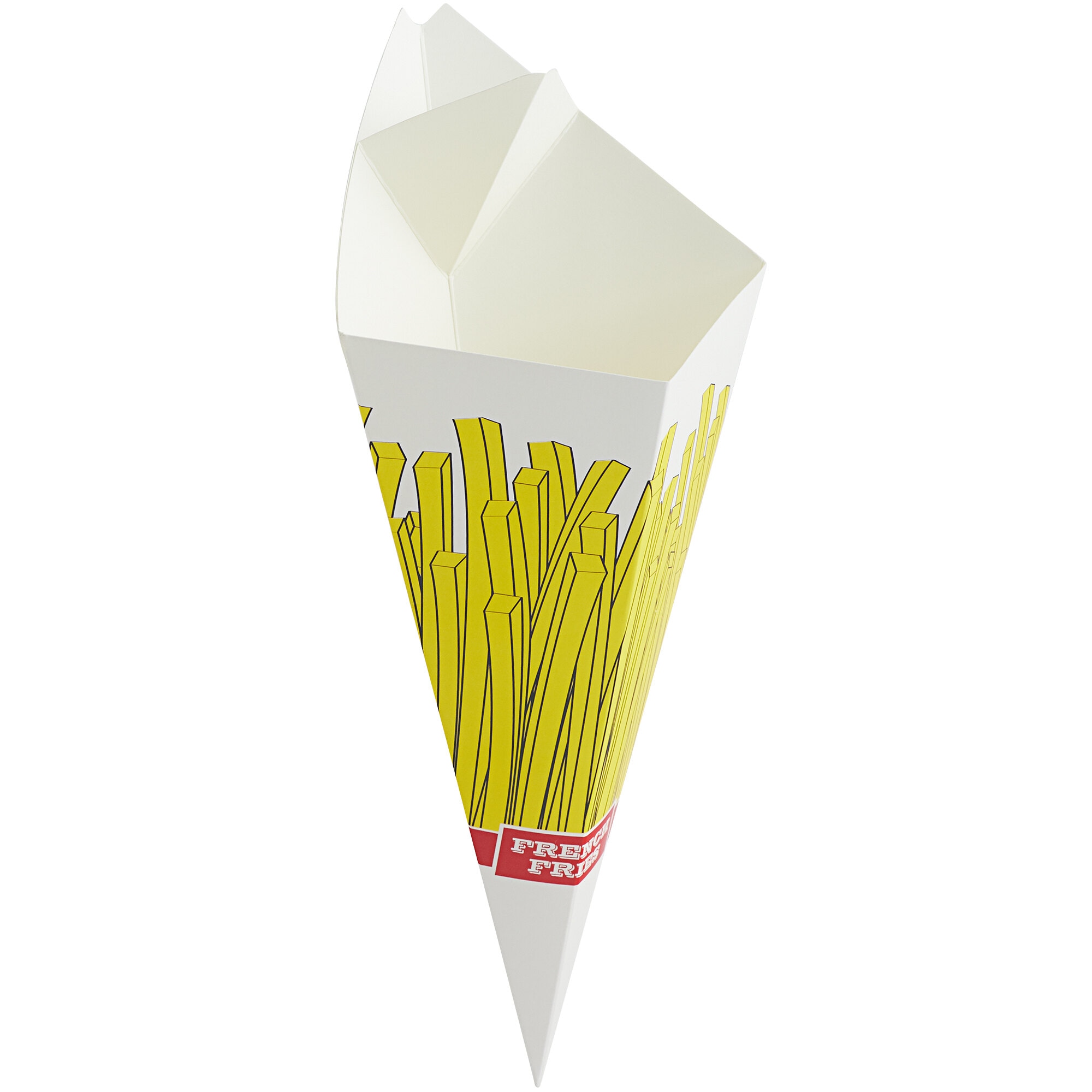 15 oz. Square French Fries Cardboard Fry Cone - 500/Case