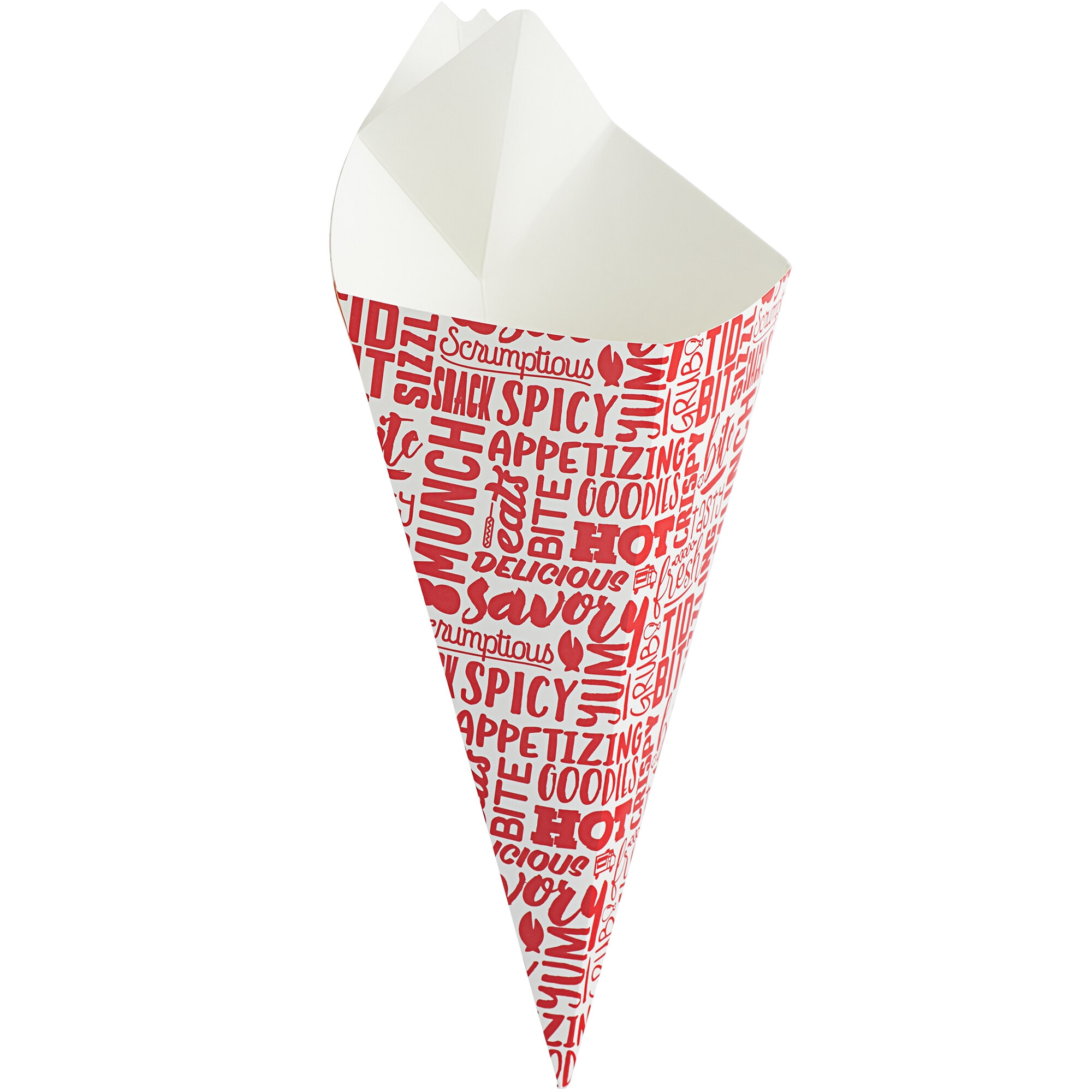 20 oz. Square Savory Printed Cardboard Fry Cone - 500/Case