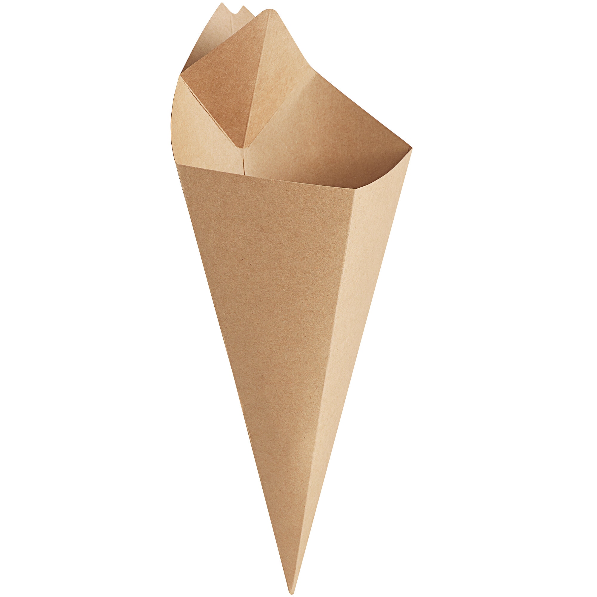 20 oz. Kraft Square Cardboard Fry Cone - 500/Case