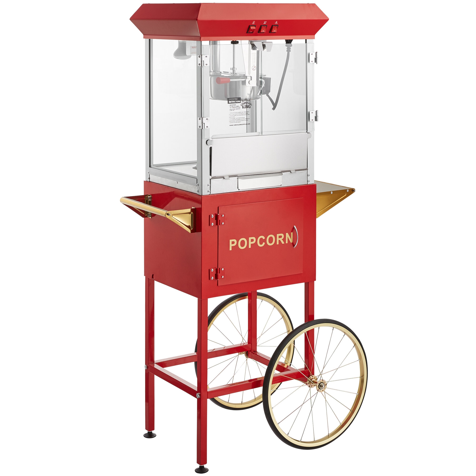 Regular Popcorn Popper Starter Kit with 8 oz. Popper, Cart, and Supplies