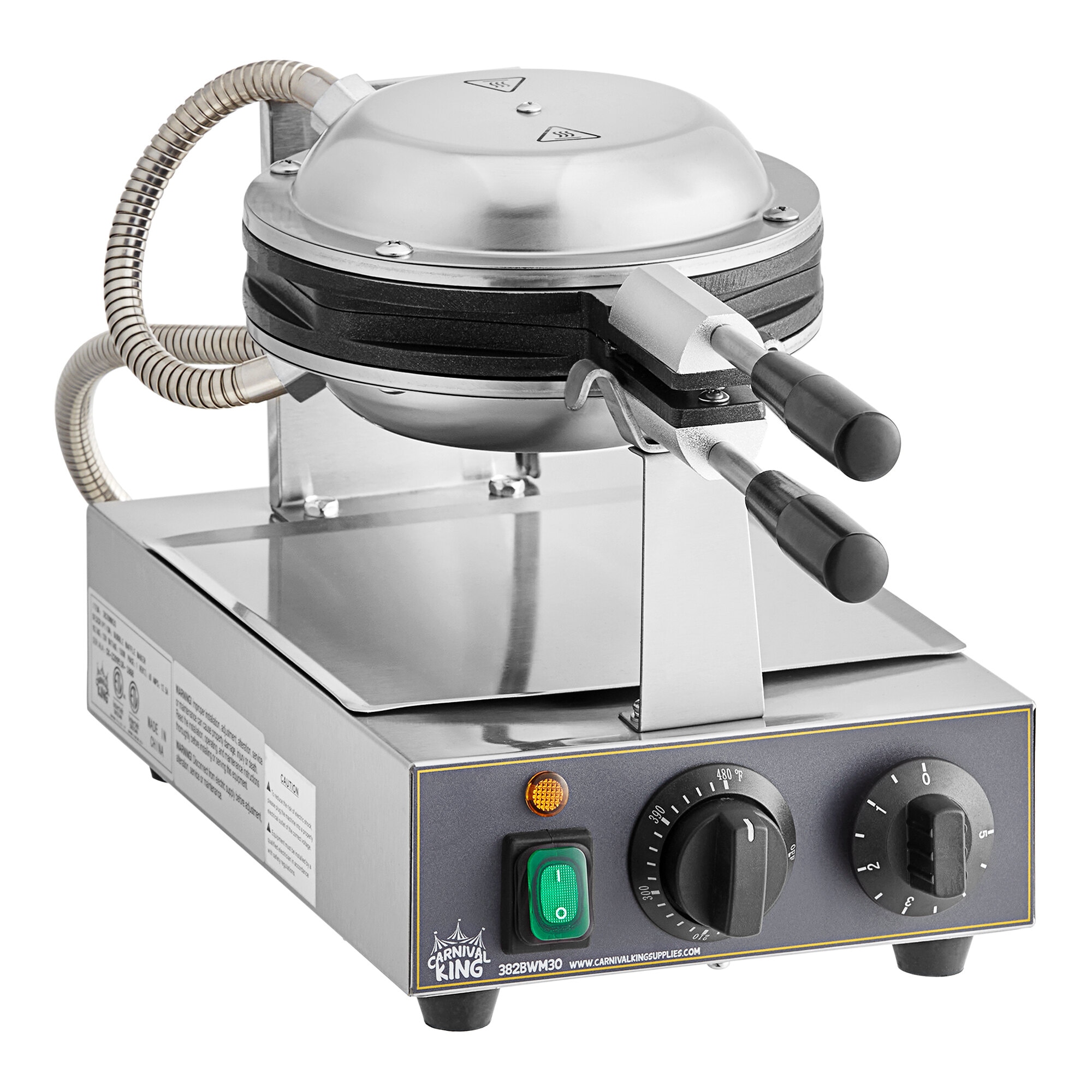 BWM30 Non-Stick Single Bubble Waffle Maker with Timer - 120V, 1500W