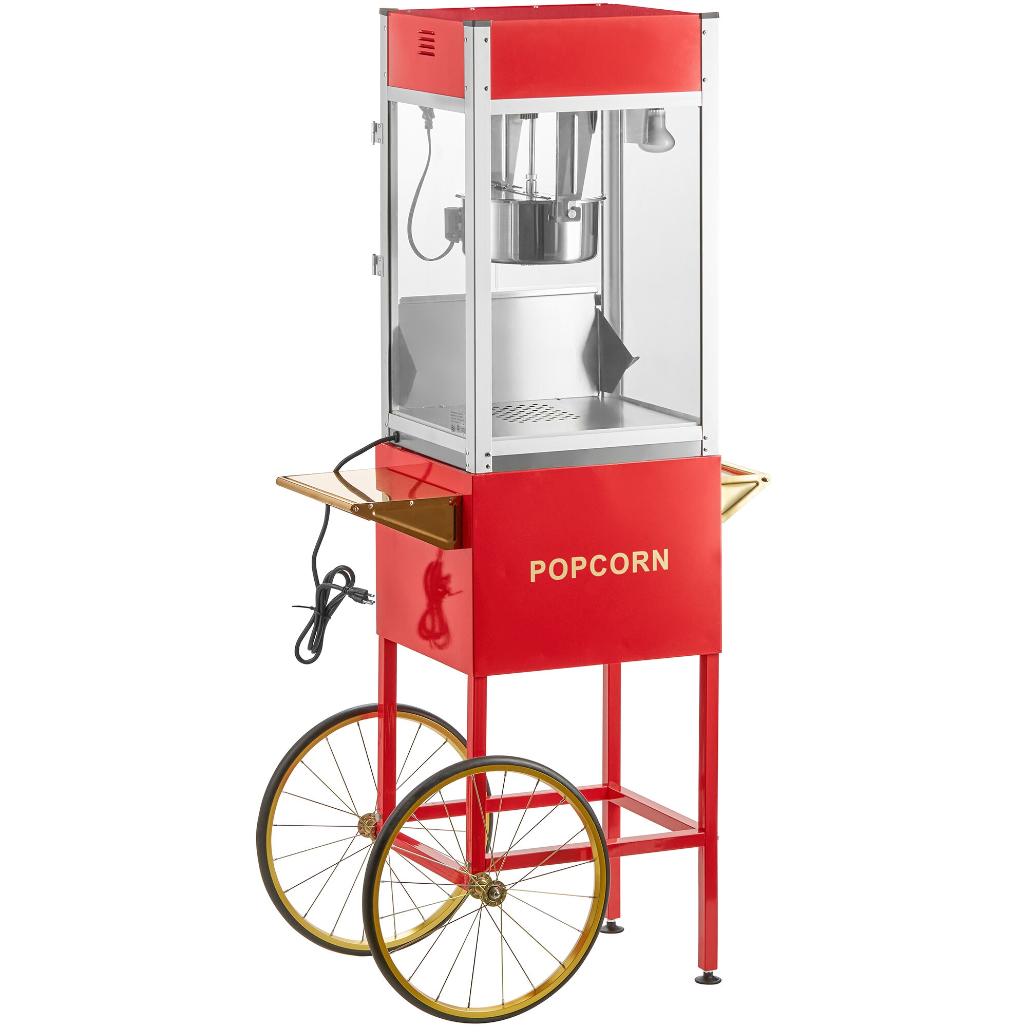 PM1360 12 oz. Commercial Popcorn Machine / Popper with Cart - 120V, 1360W