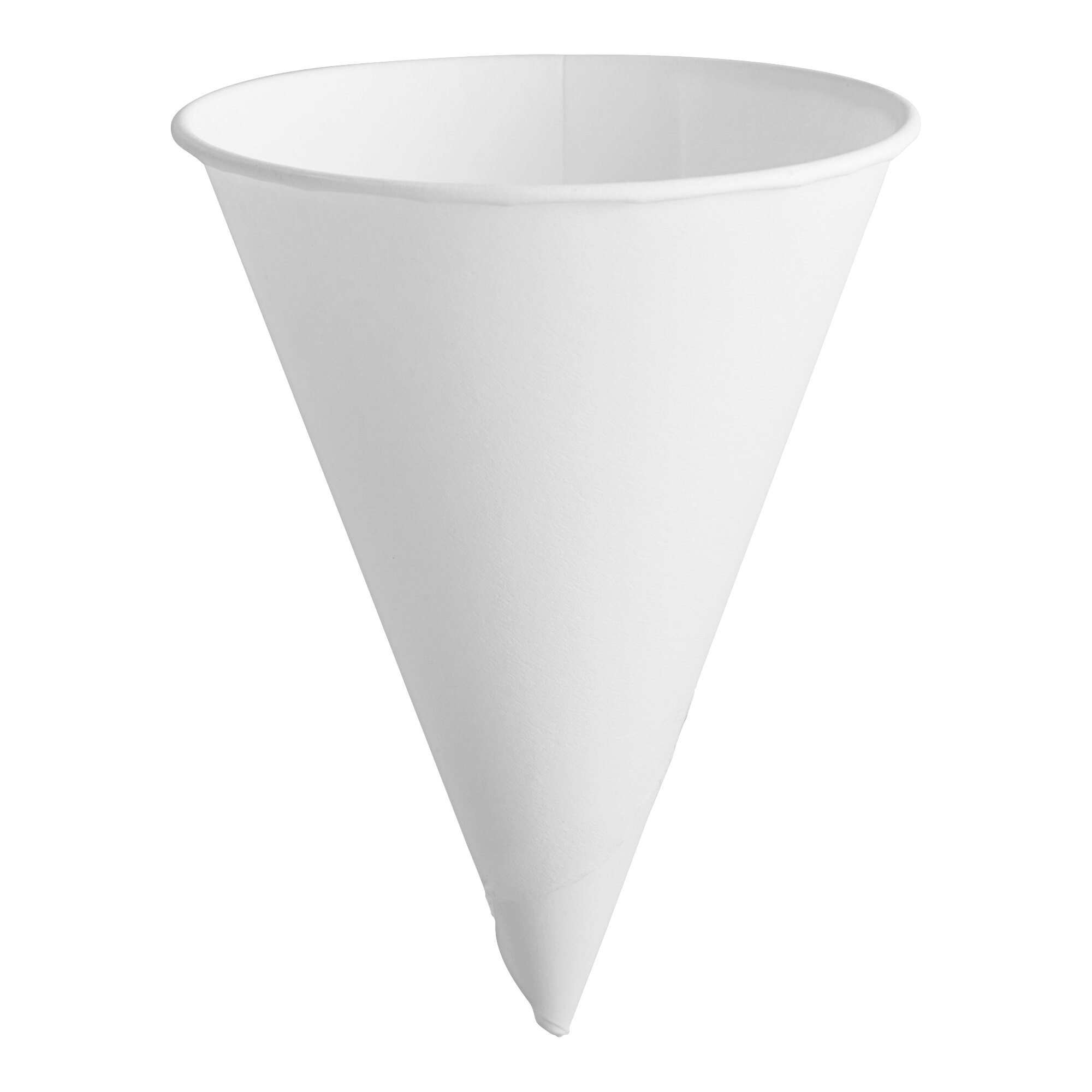 White Rolled Rim Paper Cone Cup 4 oz. - 5000/Case