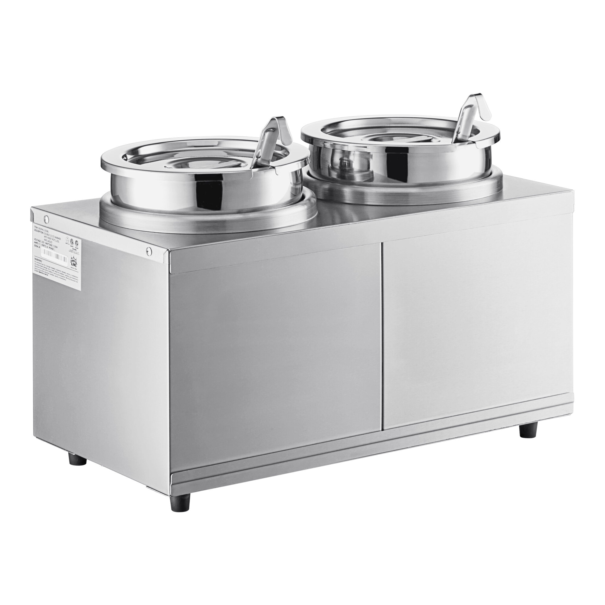 RWLL35DBL Double 3.5 Qt. Warmer with Inset Pots, Lids, and Ladles - 120V, 1100W