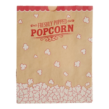 7 1/2" x 3 1/2" x 9 3/4" 130 oz. Kraft Popcorn Bag - 500/Case