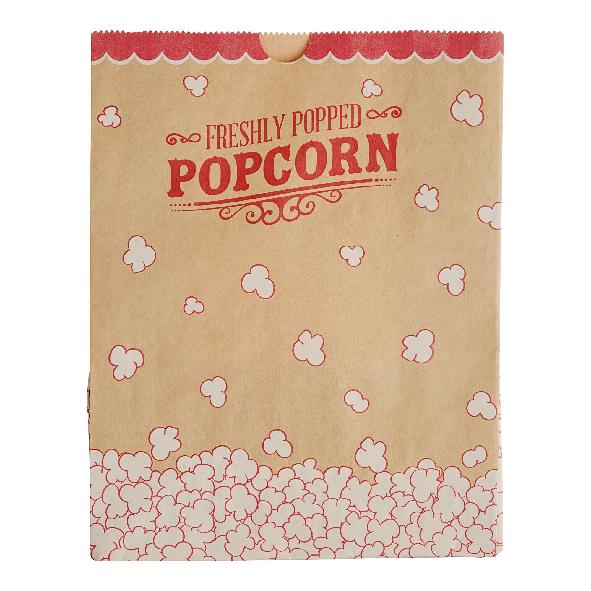 7 1/2" x 3 1/2" x 9 3/4" 130 oz. Kraft Popcorn Bag - 500/Case