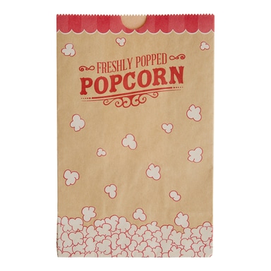 5 1/2" x 3 1/4" x 8 5/8" 85 oz. Kraft Popcorn Bag - 500/Case