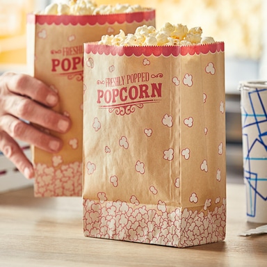 5 1/2" x 3 1/4" x 8 5/8" 85 oz. Kraft Popcorn Bag - 500/Case