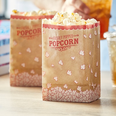 4 1/4" x 3" x 6 3/4" 46 oz. Kraft Popcorn Bag - 1000/Case