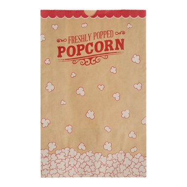 7 1/2" x 3 1/2" x 12" 170 oz. Kraft Popcorn Bag - 500/Case