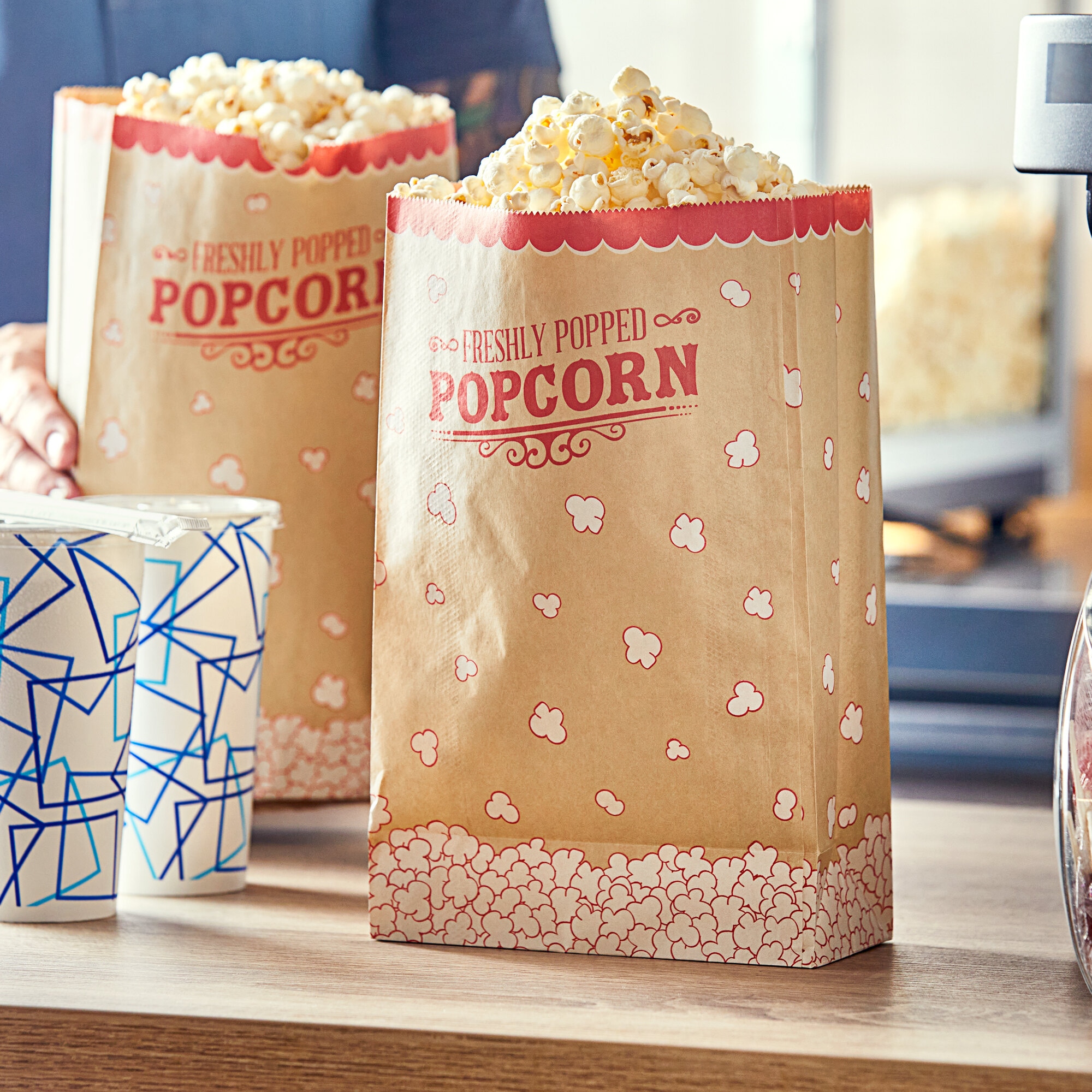 7 1/2" x 3 1/2" x 12" 170 oz. Kraft Popcorn Bag - 500/Case