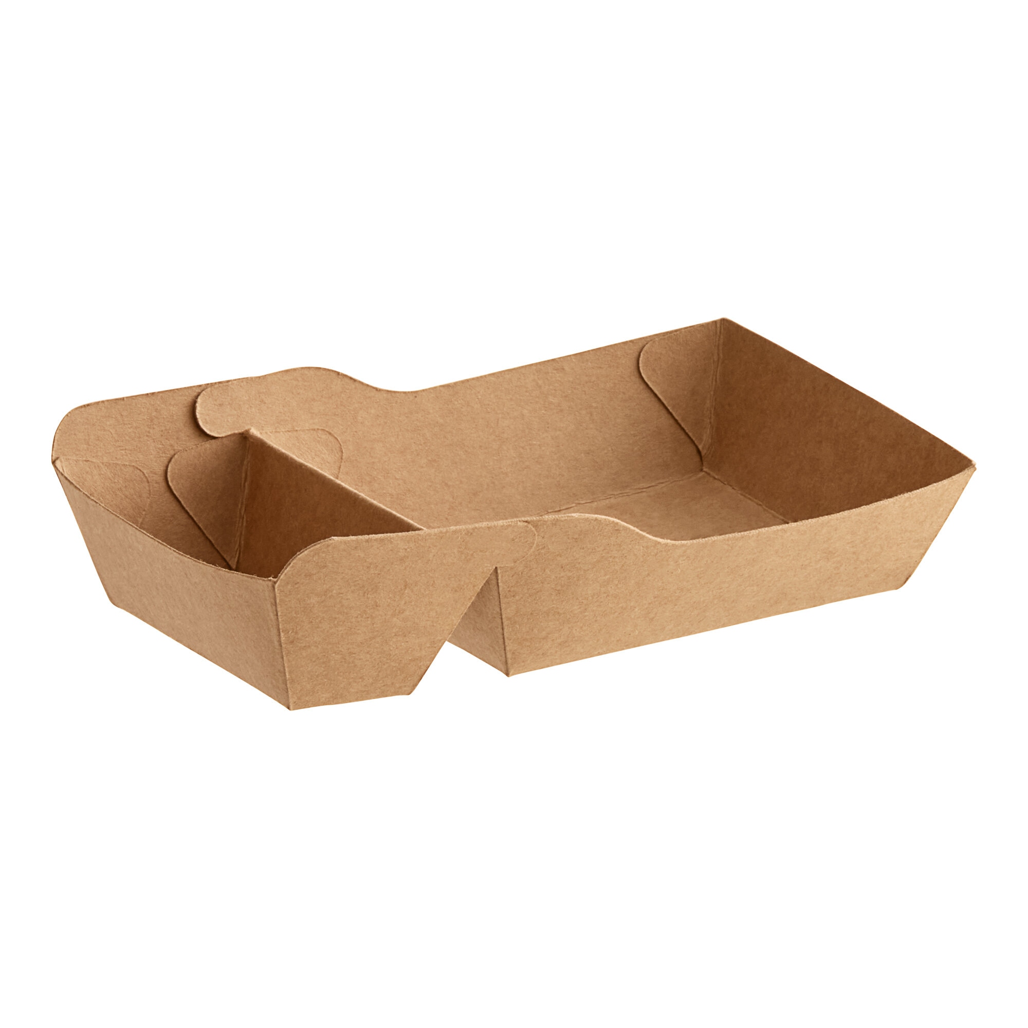 11 oz. Small Two-Compartment Paper Food Tray 5 1/2" x 2 1/2" x 1 1/4" - 475/Case