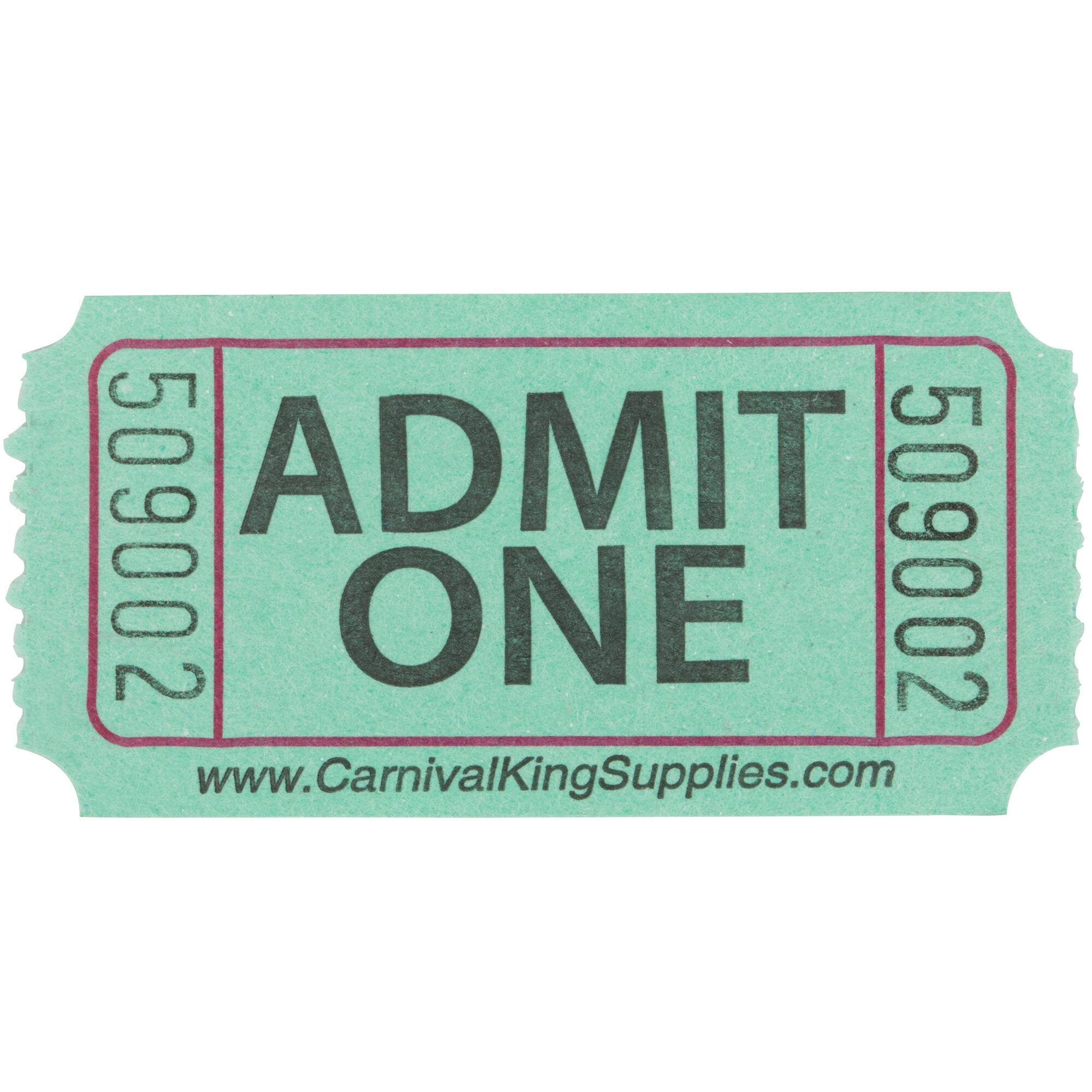 Green 1-Part Customizable "Admit One" Tickets - 2000/Roll