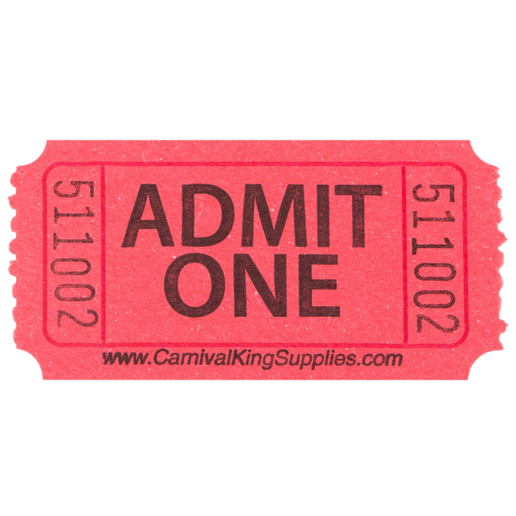 Red 1-Part Customizable "Admit One" Tickets - 2,000/Roll