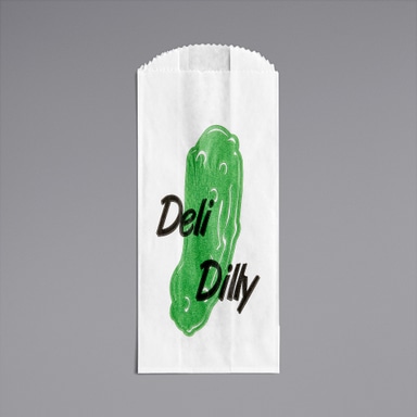 3" x 1 3/4" x 6 1/2" Printed Paper Pickle Bag - 2000/Case